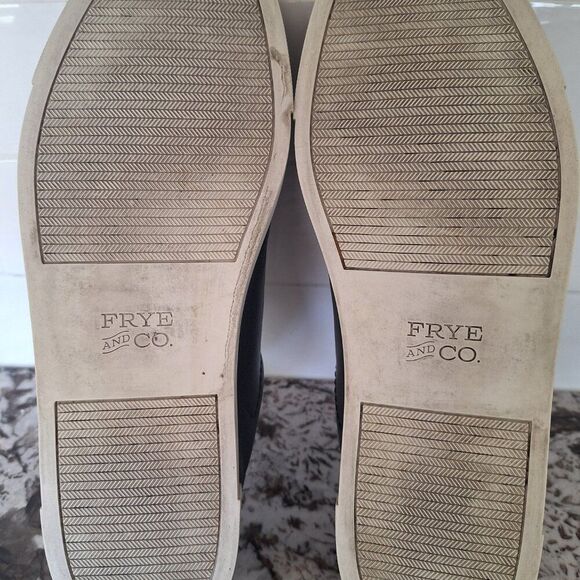 Frye and Co Black Leather Sneakers Sz 9.5 - Picture 9 of 10